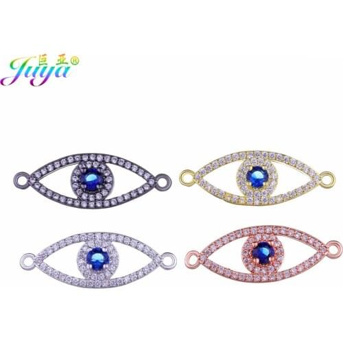 Juya DIY Evil Eye Charms Supplies Handmade Blue Gem Hamsa Tree Of Life Enamel Charms Accessories For Needlework Jewelry Making