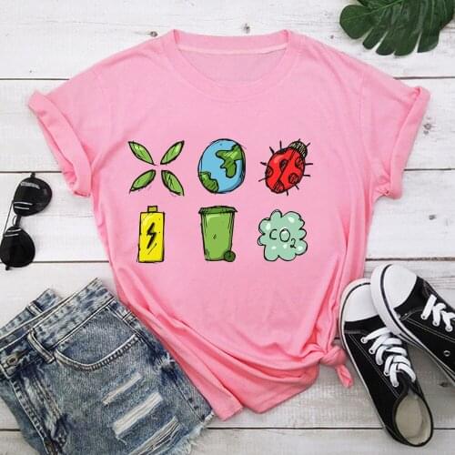 Ecology Harajuku T Shirt Women Short Sleeve O Neck Loose Tshirt 2021 Summer Tee Tops Short Sleeve Female TX9552