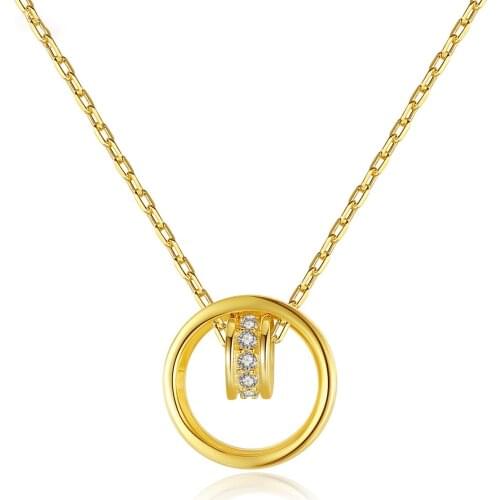 MetJakt S925 Sterling Silver Micro-Inlaid Zircon Fashion All-match Womens Necklace