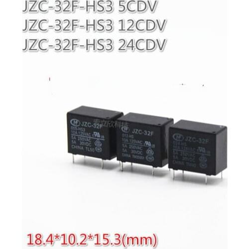 10pcs Hf32f- Jzc-32f- 005012 024-hs -hs3 5a4PIn Power Relay