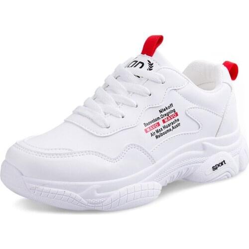 2019 Fashion Black White Flats Platform Sneakers Chunky Shoes Woman Casual Shoes Ladies Trainers Trampki Ladies Zapatillas Mujer