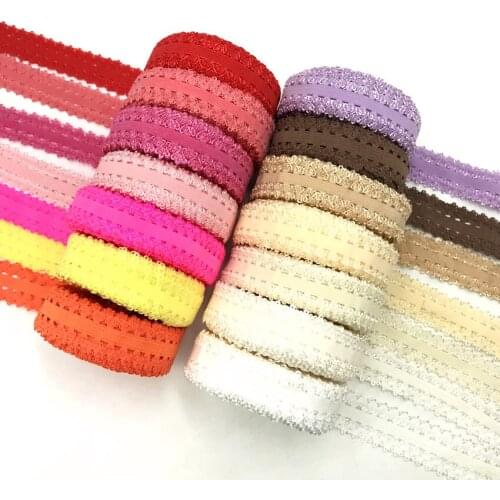 5yards/Lot 7/8" 22mm Elastic Ribbon Fold Over Elastic Spandex Crown Lace Band Ties Hair Accessories Lace Trim Sewing