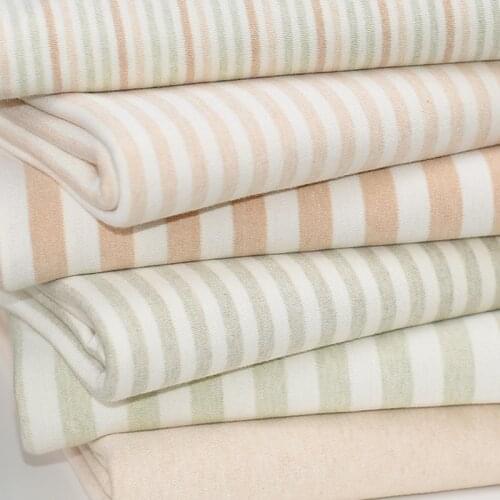 50X190cm Soft Pure Cotton Knitted Stripe Fabric For Sewing Baby Children Clothing Eco-friendly Class A Level Elastic Couture