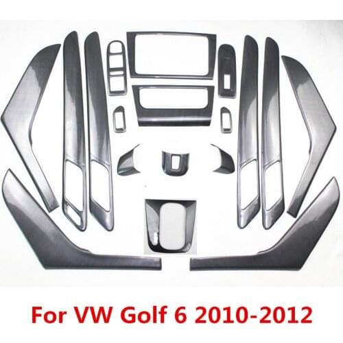 5D Carbon Fiber Printed Car Center Console Cover Handle Sticker Gear Panel Moulding Trim for Volkswagen Golf 6 2010 2011 2012