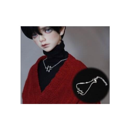 BJD doll accessory is suitable for 1/3 Uncle size serrated triangle necklace with silver block multi-chain six-pointed star neck