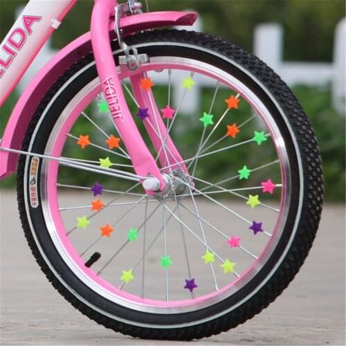 Bicycle Wheel Spoke Decoration Accessories Plastic Tablets Candy Color Kids Bike Wheel Spoke Clips Decoration Beads Gifts 1 Bag