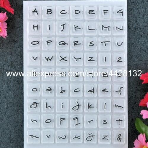 ABC Letters English Alphabet Numbers Scrapbook DIY photo cards rubber stamp clear stamp transparent stamp 11x16cm 9012061