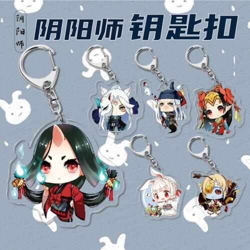 Anime Game Onmyoji Cosplay Acrylic Keychain Toy The Yin Yang Master Figures Keyrings Q Vision Double-sided Key Chain Pendant