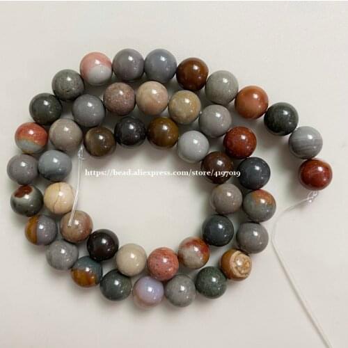 Free Shipping Natural Stone Ocean Jaspers Round Loose Beads 15" Strand Pick Size for handmade Jewelry Making