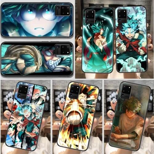 Izuku Midoriya My Hero Academia anime Phone case For Samsung Galaxy Note 4 8 9 10 20 S8 S9 S10 S10E S20 Plus UITRA Ultra black