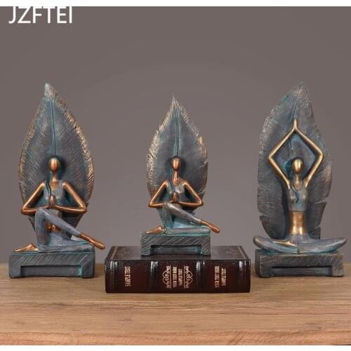 Retro Yoga Ornamente Abstrakte Kunst Luxus Figur Statue Handwerk Wohnzimmer Schlafzimmer Display Home Dekoration Hochzeit Angel