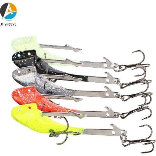 AI-SHOUYU NEW 1pc Carbon Steel Fishing Hook 60mm 13g 76mm 23g Exposed Barbed Hook Lead Jigging Head Fishing Hook