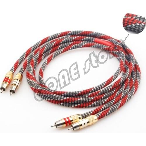 Hi-End 4N OFC Silver plated conductor RCA to RCA male AMP CD DVD player Speaker Interconnector RCA Signal cable line wire