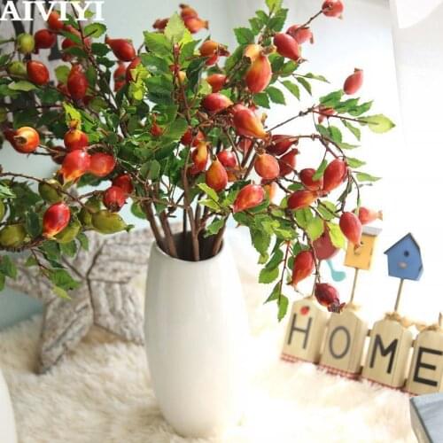 Artificial Pomegranate Berry Simulation Multi Head Green Fruit Home Decoration Wedding Fake Flower