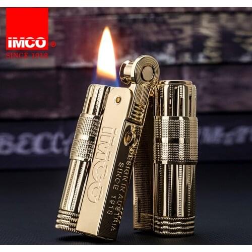 IMCO vintage kerosine igniter Antique Brass creative windproof lighter smoking tool outdoor portable cigarette accessory gift