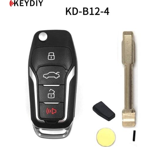 KEYDIY KD900/KD-X2/KD MINI Key Programmer B Series Remote Control KD B12-4/3 with Super Chip and Uncut Blade For Ford Car Key