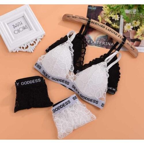 Women Lace Bra Sets Seamless Underwear Backless Vest Sexy Panties Lingerie Padded Bralette Ultrathin Briefs Female Intimates