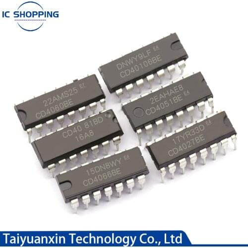 10PCS CD4001 CD4011 CD4013 CD4015 CD4017 CD4027 CD4046 CD4047 CD4051 CD4052 CD4060 CD4066 CD4511 CD4553BE DIP14 DIP16 Logic Chip