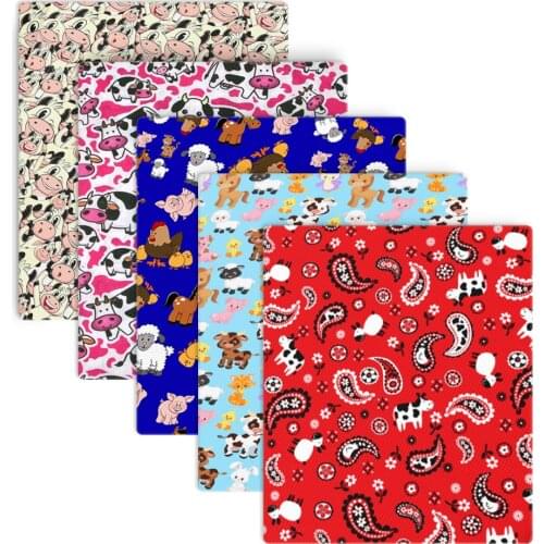 Patchwork Cow Horse Polyester Cotton Fabric for Tissue Kids Sewing Quilting Fabrics Needlework Material DIY,c14065