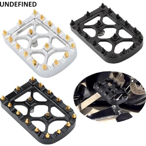 1PC Golden MX Brake Pedal Pad Cover CNC Large Foot Pegs Footrest For Harley Touring Electra Glide Road King Softail Fat Boy Dyna