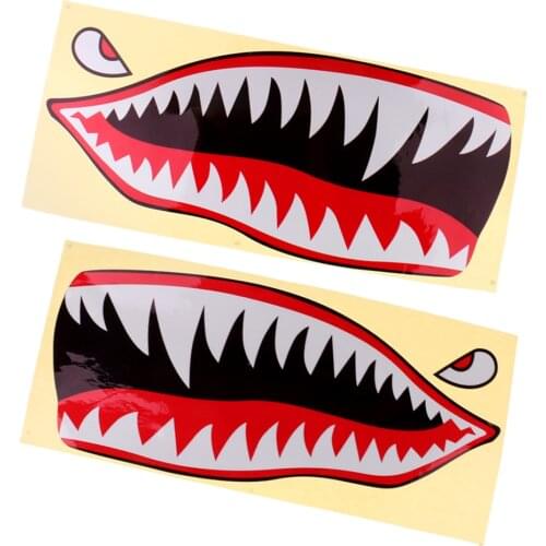 2 Pieces Shark Teeth Mouth Decal Stickers Kayak Canoe Dinghy Ocean Boat DIY Decoration
