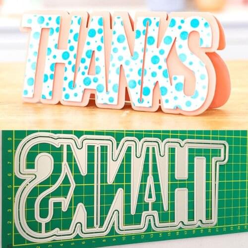 Letter THANKS Word New Metal Cutting Dies Knife Mould Scrapbook Album Greeting Card Decoration DIY Handmade Art