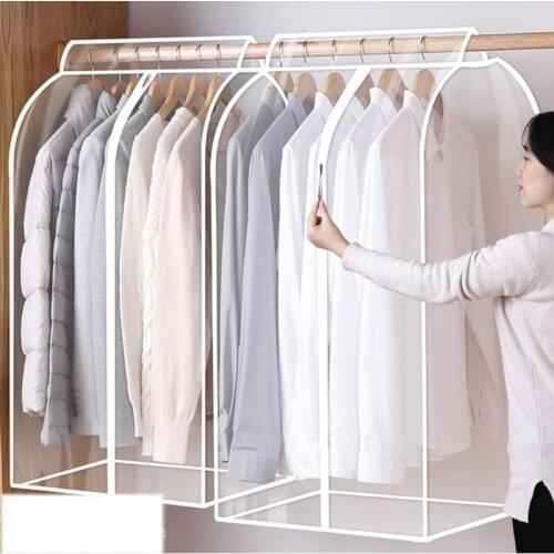 Hanging Garment Bag Clear Window Wardrobe Closet Clothes Storage Pouch Case Organizer Coat Suit Dust Cover