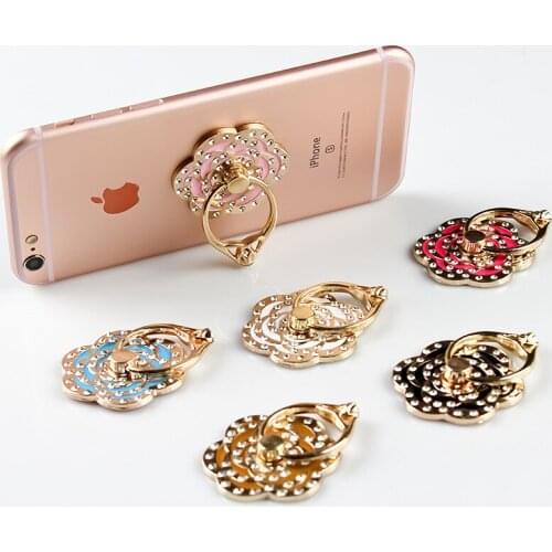 Rose shape Luxury 360 Degree Finger Ring Mobile Phone Smartphone Stand Holder For iPhone iPad for all Smart Phone