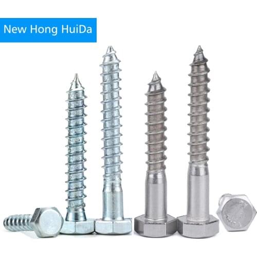 Hex External Hexagon Head Wood Bolt Self Tapping Screw 304 Stainless Steel Zinc Plated Carbon Steel M6 M8 M10 M12