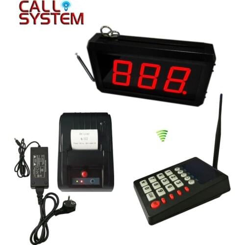 Queue Management System 3-digit number display with number ticket printer