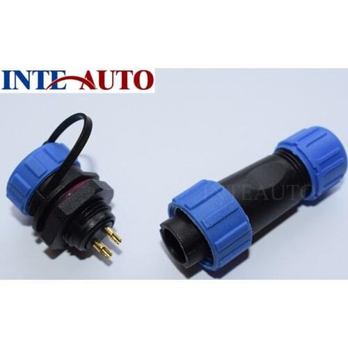 SP17 IP68 Waterproof Dustproof Circular Multipole Plug Socket Connector, 2 Pin cable wire connector