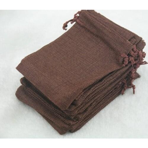 100pcs 12.5x17cm Rust Hemp/Hessian Bags, Jewelry Pouches, Wedding Favors, Jewelry Packing, Gift Bags--HB121706