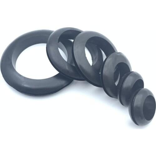 1000PCS/1LOT Black Round Double-Sided Plastic Grommet Rubber Wiring Protective Coil Sealing Ring Sleeve ID:3mm 4 5 6 7 8 10-18mm