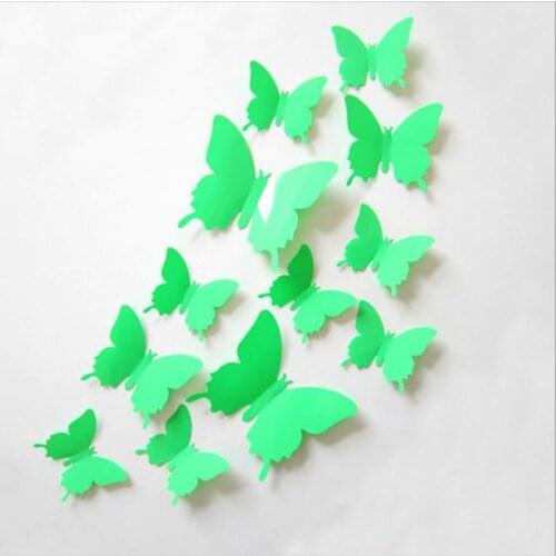 12pcs/set PVC 3D Butterfly Mirror Wall Stickers Cute Butterflies Smooth Bright Surface Wall Stickers Art Decals Home Decoration