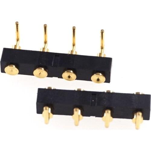 2 pcs Female Header 4 Pin 4.0 Grid 5.95 mm Height Through Hole Right Angle Target Contact Pogo pin for Spring Probe Connector