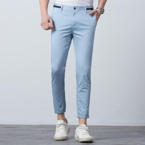 2019 Summer Business slim pants men Stretch Long Mens Trousers Fashions Casual Khaki Pants For Men Pantalones De Hombre