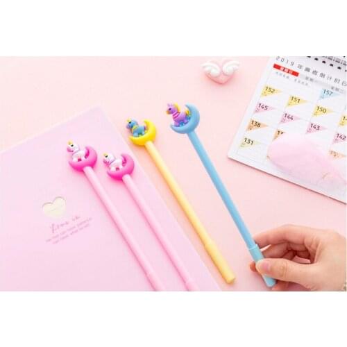 36pcs/lot Lovely cartoon dreamy girl moon cartoon students black neutral pen office signature pen Stationery for office