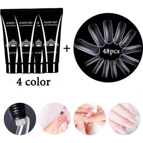 4Color 15ml Poly Nail Gel Finger Extension Crystal Jelly Nail Gel Camouflage UV LED Hard Gel Acrylic Builder Gel