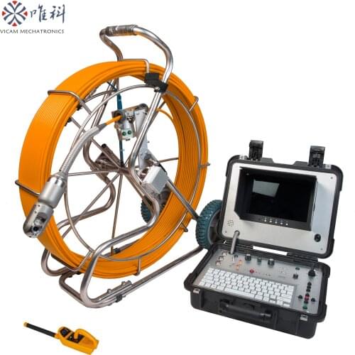 512Hz Locator Underwater Video Pan Tilt Sewer Drain Pipe Inspection Camera With 150m 9mm Push Rod Cable V10-3288PTN-1
