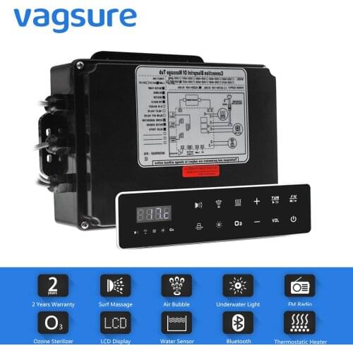 AC 110V/220V Digital Control Panel With LCD Touch Screen Spa Combo Air Bubble Pump whirlpool Water Massage Bathtub Controller
