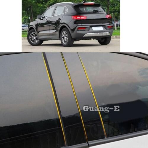 Car PC Material Pillar Post Cover Door Trim Window Piano Black Molding Sticker Plate Parts For BORGWARD BX5 2016 2017 2018-2020