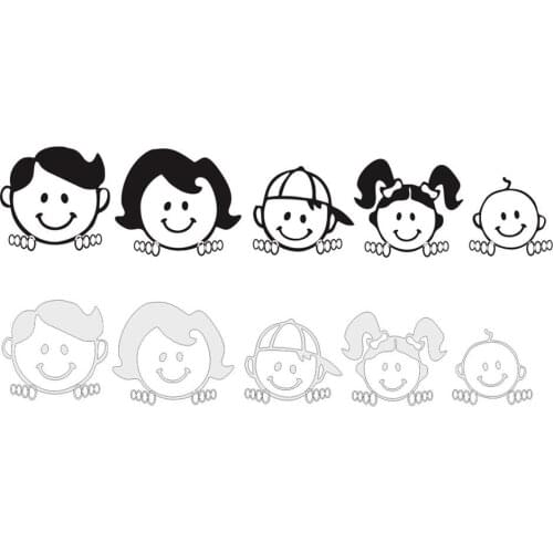 Car Sticker Happy Family Art Vinyl Letter Durability Personality Design Pattern Auto Windshield Decal Black White 5x25cm