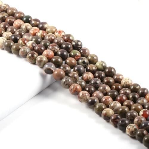 Natural stone beads Ocean Stone 4/6/8/10/12 mm Round Ball loose beads for Jewelry Making Necklace DIY Bracelets Accessories
