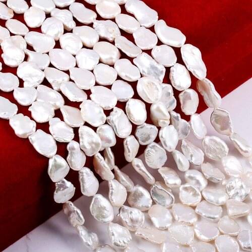 Natural Freshwater Pearl Beads Irregular Shape Punch Loose Beads for Elegant Necklace Bracelet Jewelry Making DIY Size 10x14mm