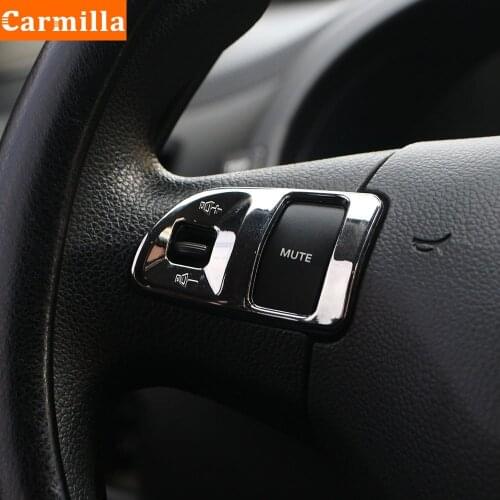 Carmilla ABS Chrome Car Steering Wheel Button Knob Panel Cover Trim for Kia Sportage 3 R 2011 - 2015 Car Styling Stickers