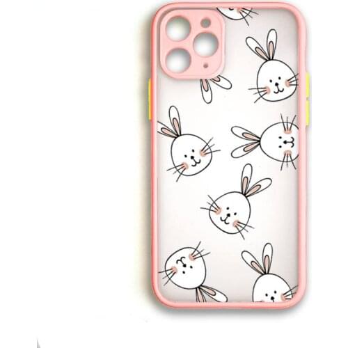 Cute Rabbit Love Hollow Girl Gift Phone Case Colorful Shockproof For IPhone 8 7 Plus 12 Mini 11 Pro Max XR X XS Pink Cover