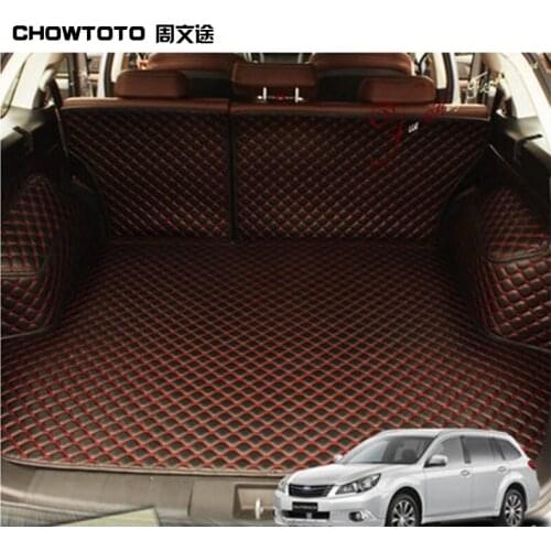 CHOWTOTO AA Auto Trunk Mats For Subaru Outback Trunk mat+back mats+two sides Mats Waterproof Leather Luggage Pads For Outback