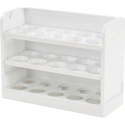 Egg Holder for Fridge Stackable Egg Storage Container for Refrigerator Door Tabletop Stove Stores 30 Eggs Rotatable