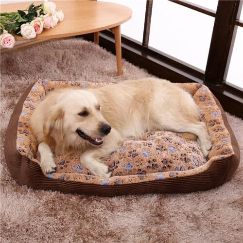 Pet Footprints Warm Dog Bed House Cat Mats For Small Medium Large Dogs Puppy Cushion Dog Cama Para Perro Legowisko Dla Kota