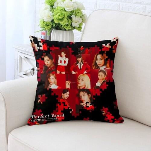 TWICE Room Throw Pillow Cover Fan Club ONCE Keepsake Car Sofa Back Pillow Case Cover Double Side Cushion Pillowcase without Core